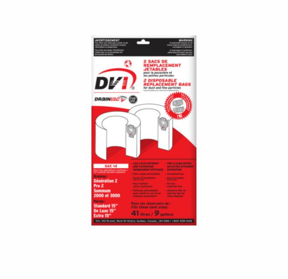Qty: 2. Disposable 2-ply paper dust bags